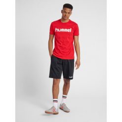 Koszulka sportowa z krótkim rękawem męska Hummel Cotton Logo. Czerwone t-shirty sportowe męskie HUMMEL, m, bez ramiączek, do piłki nożnej. Za 59.00 zł.