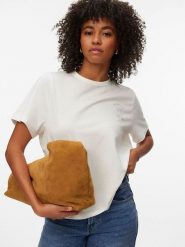 Vero Moda Koszulka w kolorze białym rozmiar: XL. Białe bluzki damskie Vero Moda, xl, bez wzorów, z bawełny, bez kołnierzyka, bez ramiączek. Za 71.95 zł.