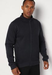 Granatowa Bluza Polarowa z Suwakiem Pinovia. Niebieskie bluzy bez kaptura męskie Born2be, m, z polaru. Za 54.99 zł.