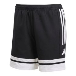 Spodenki damskie adidas Squadra Downtime. Czarne szorty damskie Adidas, bez wzorów, z materiału, sportowe. Za 115.99 zł.