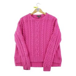 Second life - Sweter damski różowy - Stan dobry. Czerwone swetry klasyczne damskie Ralph Lauren, bez kołnierzyka. Za 114.98 zł.