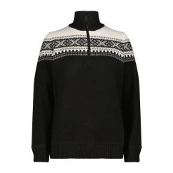 Sweter z dzianiny komfortowy damski CMP. Czarne swetry klasyczne damskie CMP, s, z dzianiny, bez kołnierzyka. Za 372.50 zł.