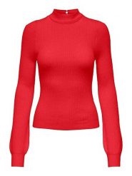 ONLY Sweter w kolorze czerwonym rozmiar: M. Czerwone golfy damskie Only, m, bez wzorów, prążkowane, bez ramiączek. Za 65.85 zł.