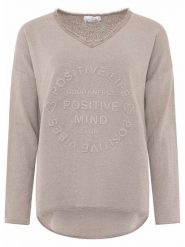 Zwillingsherz Bluza "Positive Mind" w kolorze szarobrązowym rozmiar: L/XL. Brązowe bluzy bez kaptura damskie Zwillingsherz, l. Za 156.98 zł.