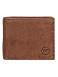 HIDE & STITCHES Skórzany portfel w kolorze jasnobrązowym - 11 x 9 x 2 cm rozmiar: onesize. Brązowe portfele męskie HIDE & STITCHES, bez wzorów, z materiału. Za 60.99 zł.