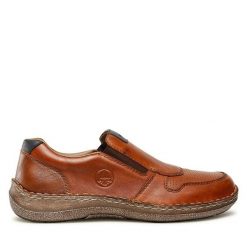 Półbuty Rieker. Brązowe półbuty męskie Rieker, bez zapięcia. Za 222.99 zł.