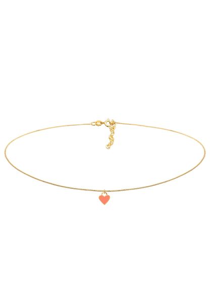 Elli Damski Choker serce wisiorek Trend Bloger z Emalią w srebrze próby 925 Sterling Silver Naszyjniki 1 ct. Szare naszyjniki damskie Elli, na co dzień, srebrne. Za 283.99 zł.