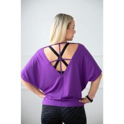Bluzka damska luźna do tańca i fitness Salsa Violet 2skin. Fioletowe bluzki sportowe damskie 2SkIN, bez kołnierzyka, bez ramiączek. Za 129.00 zł.