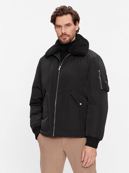 Boss Kurtka przejściowa Calliano 50498199 Czarny Regular Fit. Czarne kurtki męskie Boss, m, bez wzorów, z syntetyku, bez kaptura. Za 1,909.00 zł.