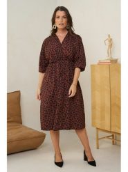 Curvy Lady Sukienka w kolorze brązowym rozmiar: 44/46. Brązowe sukienki damskie Curvy Lady, bez wzorów, z wiskozy, klasyczne, bez kołnierzyka, bez ramiączek, midi. Za 153.45 zł.