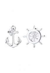 Elli Damskie kolczyki sztyfty koło sterowe kotwica morska w srebrze próby 925 Sterling Silver Kolczyki 1 ct. Szare kolczyki damskie Elli, srebrne, na sztyftcie. Za 177.64 zł.