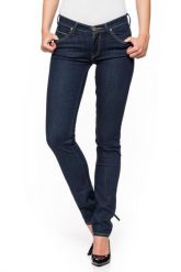 SPODNIE DAMSKIE LEE JADE SOLID BLUE L331HAKT. Niebieskie spodnie materiałowe damskie Lee, bez wzorów, z denimu. W wyprzedaży za 79.99 zł.