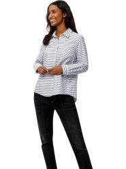 Heine Bluzka w kolorze niebiesko-białym rozmiar: 38. Białe bluzki damskie Heine, bez wzorów, bez kołnierzyka, bez ramiączek. Za 60.99 zł.