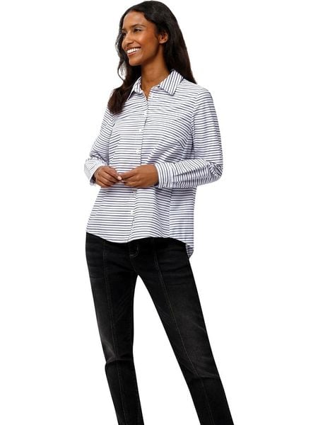 Heine Bluzka w kolorze niebiesko-białym rozmiar: 38. Białe bluzki damskie Heine, bez wzorów, bez kołnierzyka, bez ramiączek. Za 60.99 zł.