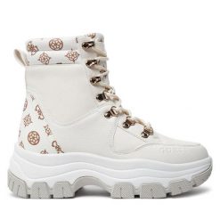 Botki Guess. Botki damskie Guess, bez obcasa, na płaskiej podeszwie, bez zapięcia. Za 419.99 zł.