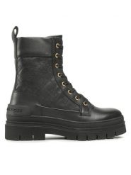Tommy Hilfiger Trapery Lace Up Zip Boot Monogram FW0FW06849 Czarny. Czarne trapery damskie Tommy Hilfiger, ze skóry, bez obcasa. Za 829.99 zł.