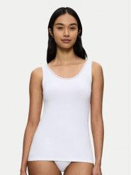 Triumph Top Feel Of Cotton 10224975 Biały Slim Fit. Białe topy damskie Triumph, bez wzorów, z bawełny, bez ramiączek. Za 70.00 zł.