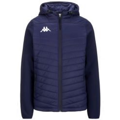Męska kurtka Kappa Odolon granatowa. Niebieskie kurtki męskie Kappa, m, bez wzorów, z materiału, klasyczne, z kapturem. Za 424.30 zł.