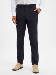 BOSS spodnie z czystej wełny z modułowego zestawu Mężczyźni Slim Fit wełna ze strzyży niebieski, 54. Niebieskie spodnie materiałowe męskie Boss, z wełny. Za 699.95 zł.
