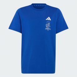 KOSZULKA ADIDAS MINECRAFT. Niebieskie t-shirty damskie Adidas, l, bez wzorów, z bawełny, bez kołnierzyka. Za 119.00 zł.