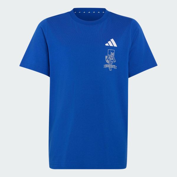 KOSZULKA ADIDAS MINECRAFT. Niebieskie t-shirty damskie Adidas, l, bez wzorów, z bawełny, bez kołnierzyka. Za 119.00 zł.