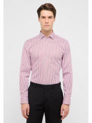Eterna Koszula - Slim fit - w kolorze czerwono-białym rozmiar: 46. Czerwone koszule męskie Eterna, bez wzorów, z bawełny, bez kołnierzyka, bez ramiączek. Za 114.44 zł.