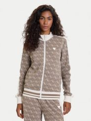 Guess Bluza V5BQ16 K1990 Brązowy Regular Fit. Brązowe bluzy bez kaptura damskie Guess, s, z syntetyku. Za 419.99 zł.