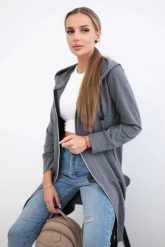 Bluza sukienkowa z kapturem grafit melanż. Bluzy z kapturem damskie KESI, l, z bawełny. Za 234.40 zł.
