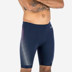 Spodenki pływackie Jammer męskie Nabaiji Fiti. Niebieskie kąpielówki męskie NABAIJI, m, bez wzorów, z elastanu, na fitness i siłownię. Za 89.99 zł.