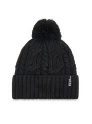 Jack Wolfskin Czapka Pompom 1905092 Czarny. Czarne czapki zimowe damskie Jack Wolfskin, z materiału. Za 139.99 zł.