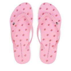 Japonki Tommy Hilfiger. Czerwone klapki damskie Tommy Hilfiger, bez wzorów, bez obcasa. Za 209.99 zł.