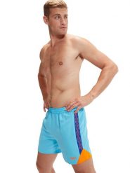 Speedo Szorty kąpielowe "Eco H-Boom" w kolorze błękitno-pomarańczowym rozmiar: L. Niebieskie szorty sportowe męskie Speedo, l, z materiału, outdoorowe. Za 140.53 zł.