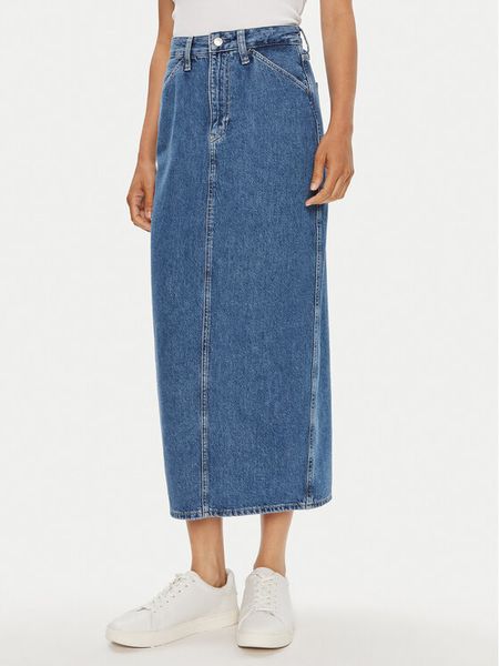 Calvin Klein Jeans Spódnica jeansowa J20J223680 Niebieski Regular Fit. Niebieskie spódniczki damskie Calvin Klein Jeans, bez wzorów, z bawełny. Za 309.99 zł.