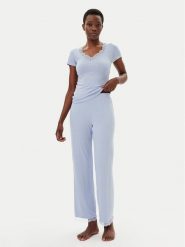 Hunkemöller Piżama Nanna 301484 Niebieski Regular Fit. Niebieskie piżamy damskie Hunkemöller, l, bez wzorów, z wiskozy, bez ramiączek. Za 109.99 zł.