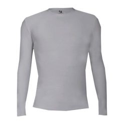Koszulka z długim rękawem Pro Compression Adults Men Round Neck Undershirt. Szare bluzki sportowe damskie BADGER SPORT, bez wzorów, bez ramiączek. Za 172.95 zł.