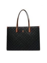 Tommy Hilfiger Torebka Th City Tote AW0AW18394 Czarny. Czarne torebki klasyczne damskie Tommy Hilfiger, bez wzorów, ze skóry, bez dodatków. Za 749.99 zł.