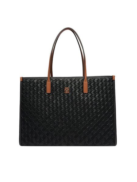 Tommy Hilfiger Torebka Th City Tote AW0AW18394 Czarny. Czarne torebki klasyczne damskie Tommy Hilfiger, bez wzorów, ze skóry, bez dodatków. Za 749.99 zł.