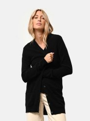 Just Cashmere Kaszmirowy kardigan "Chelsea" w kolorze czarnym rozmiar: L. Czarne kardigany damskie Just Cashmere, l, bez wzorów, z kaszmiru. Za 325.03 zł.