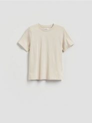 Bawełniany T-shirt z haftem - inny. T-shirty damskie Reserved, l, bez wzorów, z bawełny, bez kołnierzyka. Za 45.99 zł.