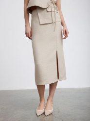 BGN Spódnica w kolorze beżowo-kremowym rozmiar: 34. Brązowe spódniczki damskie BGN, bez wzorów, midi. Za 94.45 zł.