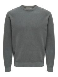 ONLY & SONS Sweter "Tony" w kolorze szarym rozmiar: M. Szare swetry męskie Only & Sons, m, bez wzorów, z bawełny, bez kołnierzyka. Za 110.04 zł.