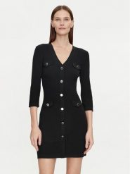 Morgan Sukienka dzianinowa 241-RMLILY Czarny Slim Fit. Czarne sukienki damskie Morgan, s, bez wzorów, z dzianiny, bez kołnierzyka, bez ramiączek. Za 259.99 zł.