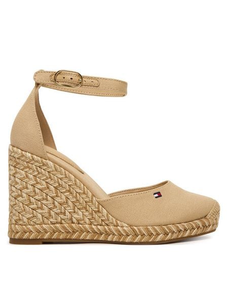 Tommy Hilfiger Espadryle Wedge FW0FW09225 Beżowy. Brązowe espadryle damskie Tommy Hilfiger, bez wzorów, z materiału, bez obcasa. Za 409.99 zł.