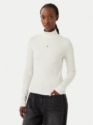 Calvin Klein Jeans Golf LV047D203G Szary jasny Slim Fit. Szare golfy damskie Calvin Klein Jeans, m, bez wzorów, z bawełny, bez ramiączek. Za 209.99 zł.