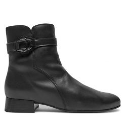 Botki Gabor. Czarne botki damskie Gabor, bez obcasa, na płaskiej podeszwie, bez zapięcia. Za 659.99 zł.