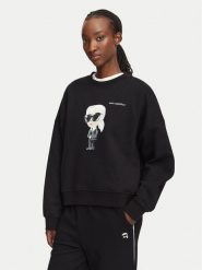 KARL LAGERFELD Bluza B3W20049 Czarny Regular Fit. Czarne bluzy bez kaptura damskie Karl Lagerfeld, m, z bawełny. Za 779.99 zł.