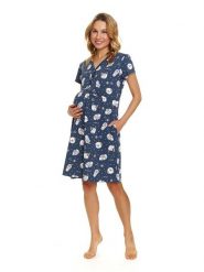 Doctor Nap Ciążowa koszula nocna w kolorze granatowym rozmiar: S. Niebieskie koszule nocne damskie Doctor Nap, bez wzorów, z bawełny, moda ciążowa. Za 91.56 zł.