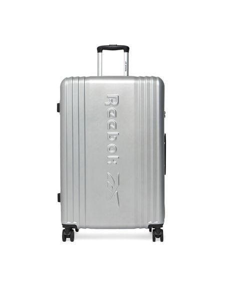 Reebok Walizka duża RBK-WAL-003-07-CCC-L Srebrny. Szare walizki Reebok, bez wzorów, z tworzywa sztucznego, duże. Za 349.99 zł.