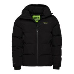 Prosta kurtka z kapturem Superdry. Czarne kurtki męskie Superdry., m, bez wzorów, z materiału, klasyczne, z kapturem. Za 529.00 zł.