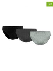 Seidensticker Slipy (3 pary) w kolorze czarnym, antracytowym i szarym rozmiar: L. Czarne slipki męskie Seidensticker, bez wzorów. Za 65.99 zł.